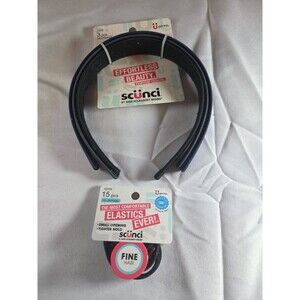 Scunci No Damage Hair Elastics 15 Ct and 3PCS Blue Braided Stretch Headwrap